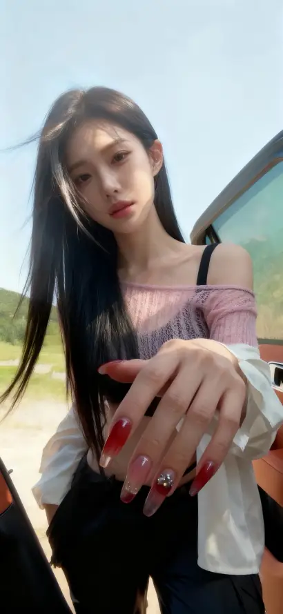 他缓慢而有力的撞着在车里